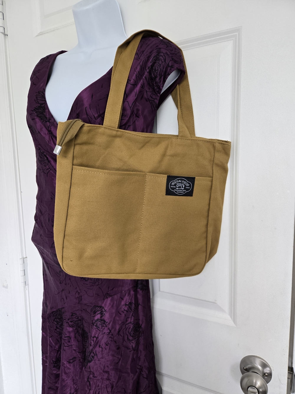 Canvas Tote Bag in Mustard - Unbranded